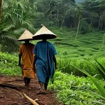 가봉 독립 과정 - **Prompt 1: Colonial Gabon - Resource Extraction and Resilience**
    "A historical depiction of Gab...