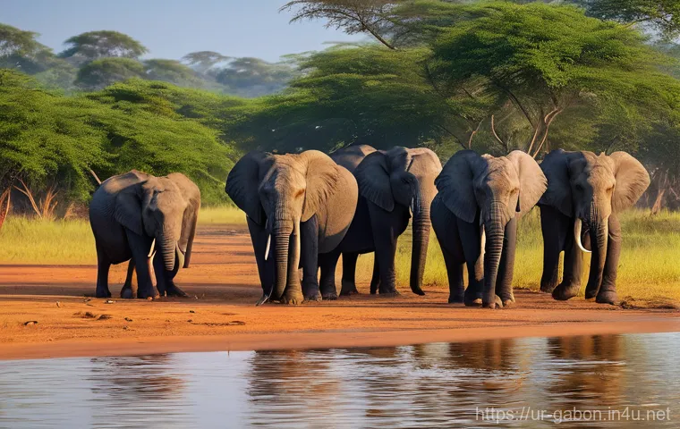 가봉 기후 및 여행 적기 - Here are three image generation prompts in English, based on the provided text about Gabon's seasona...